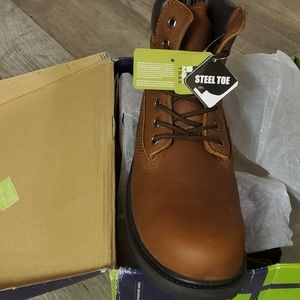 Steel toe work boots